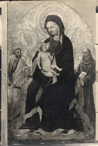 Bulloz — Pirez Àlvaro - sec. XV - Madonna con Bambino in trono tra san Pietro e san Francesco d'Assisi — insieme